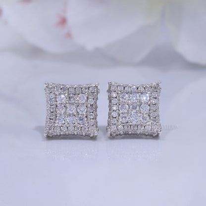 Brilliant Cut Solitaire Stud Earrings in White Gold Diamlux Fine Jewelry