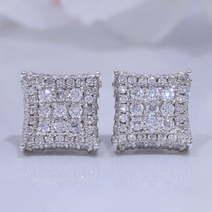Brilliant Cut Solitaire Stud Earrings in White Gold Diamlux Fine Jewelry