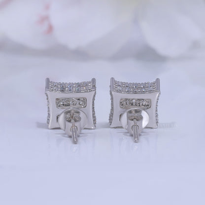 Brilliant Cut Solitaire Stud Earrings in White Gold Diamlux Fine Jewelry