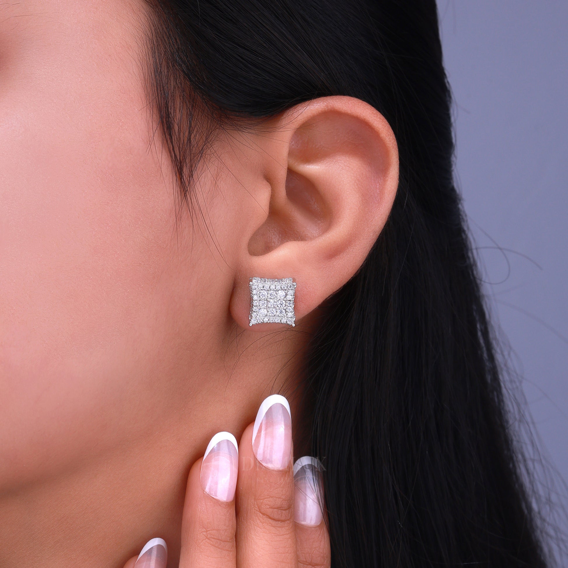 Brilliant Cut Solitaire Stud Earrings in White Gold Diamlux Fine Jewelry