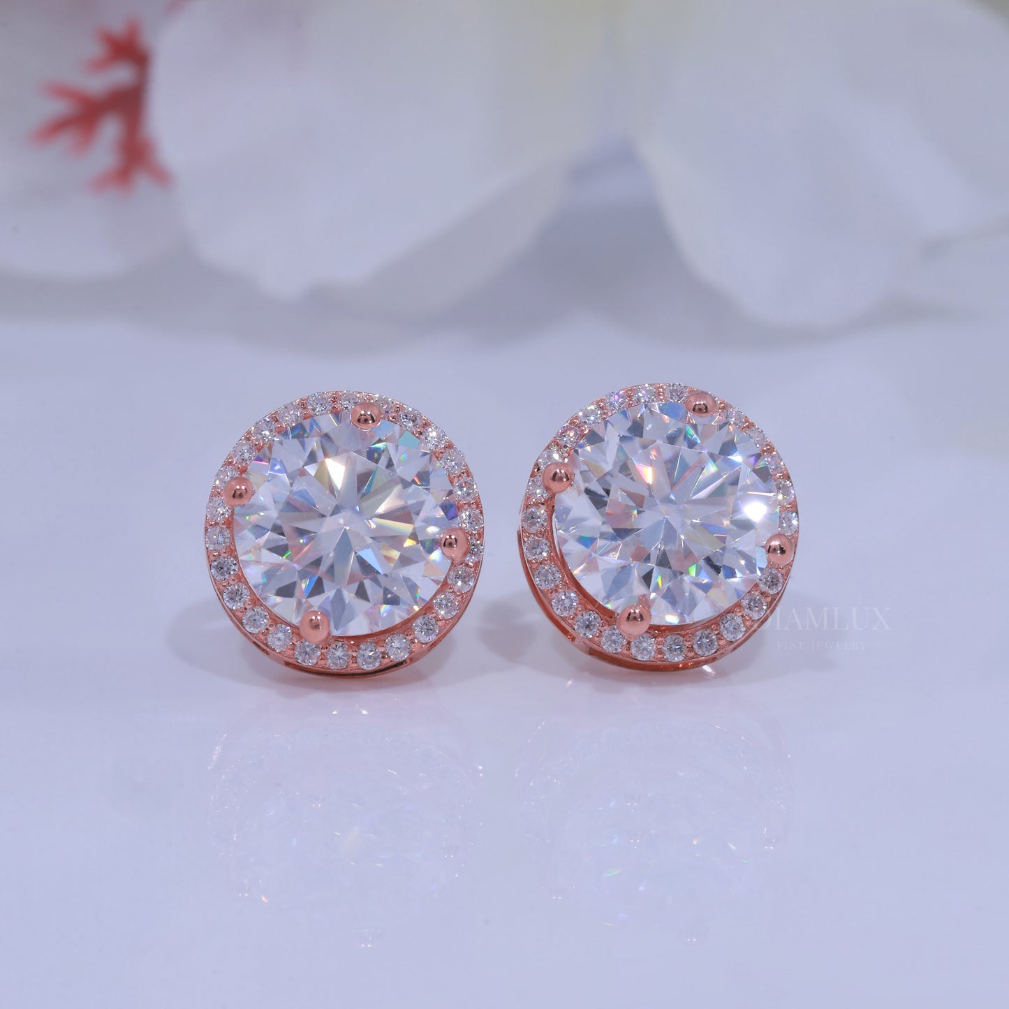 Earring 925 silver with Moissanite Diamonds Diamlux Fine Jewelry