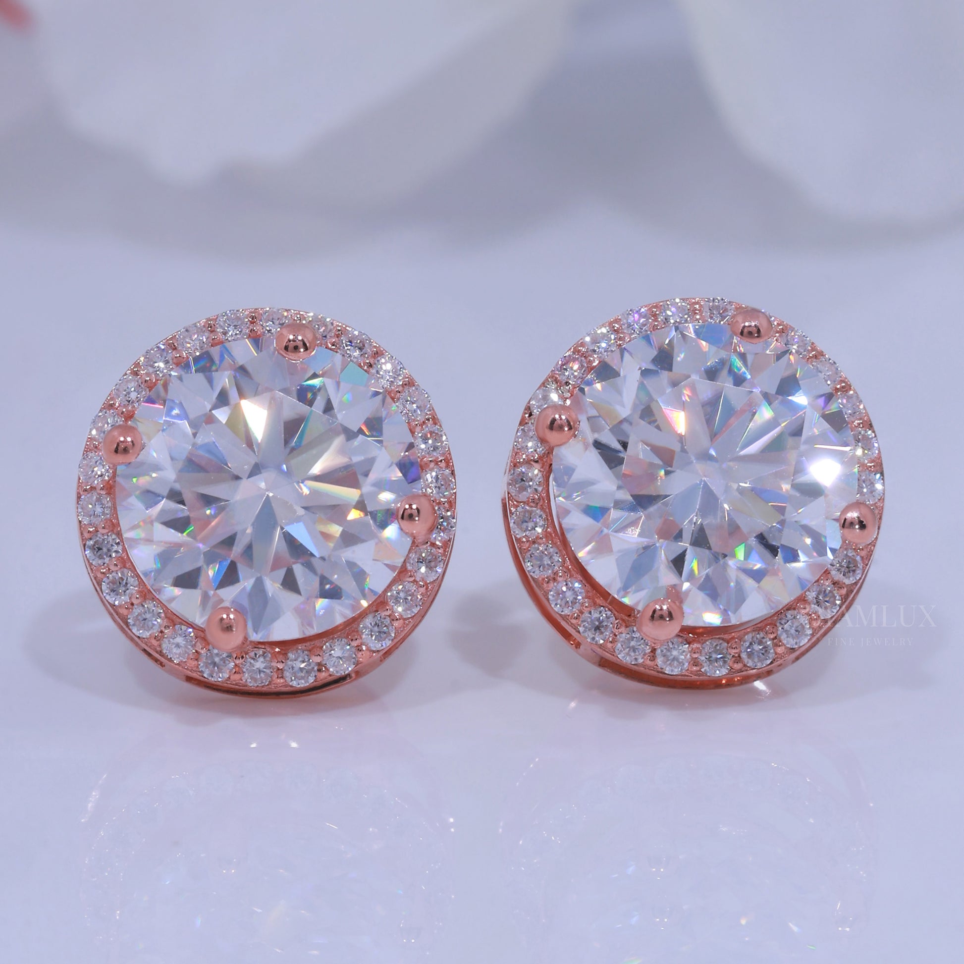 Earring 925 silver with Moissanite Diamonds Diamlux Fine Jewelry
