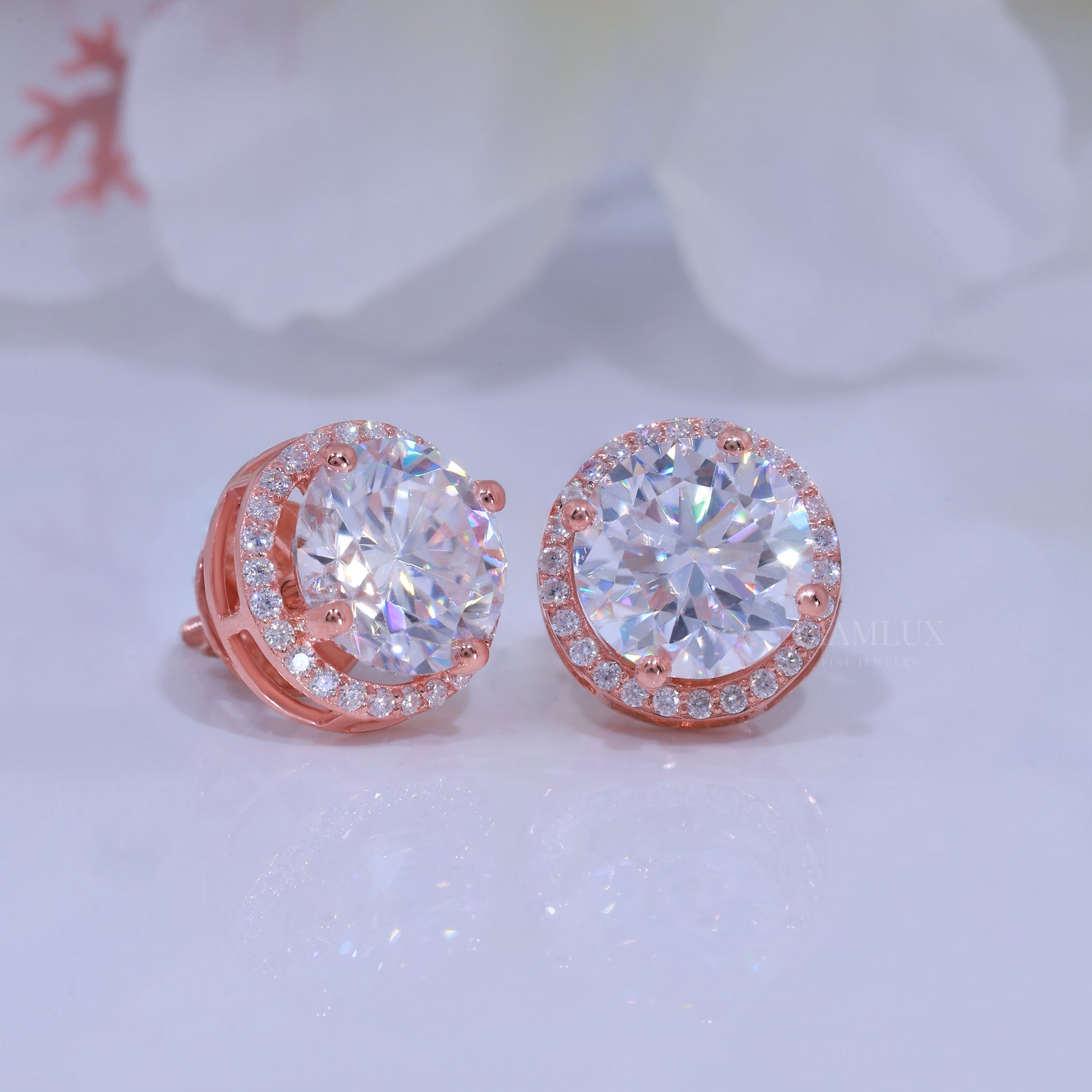 Earring 925 silver with Moissanite Diamonds Diamlux Fine Jewelry
