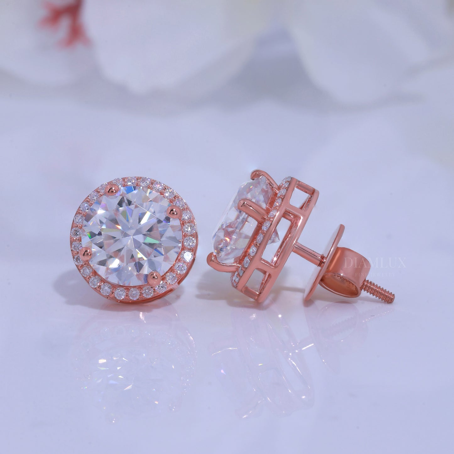 Earring 925 silver with Moissanite Diamonds Diamlux Fine Jewelry