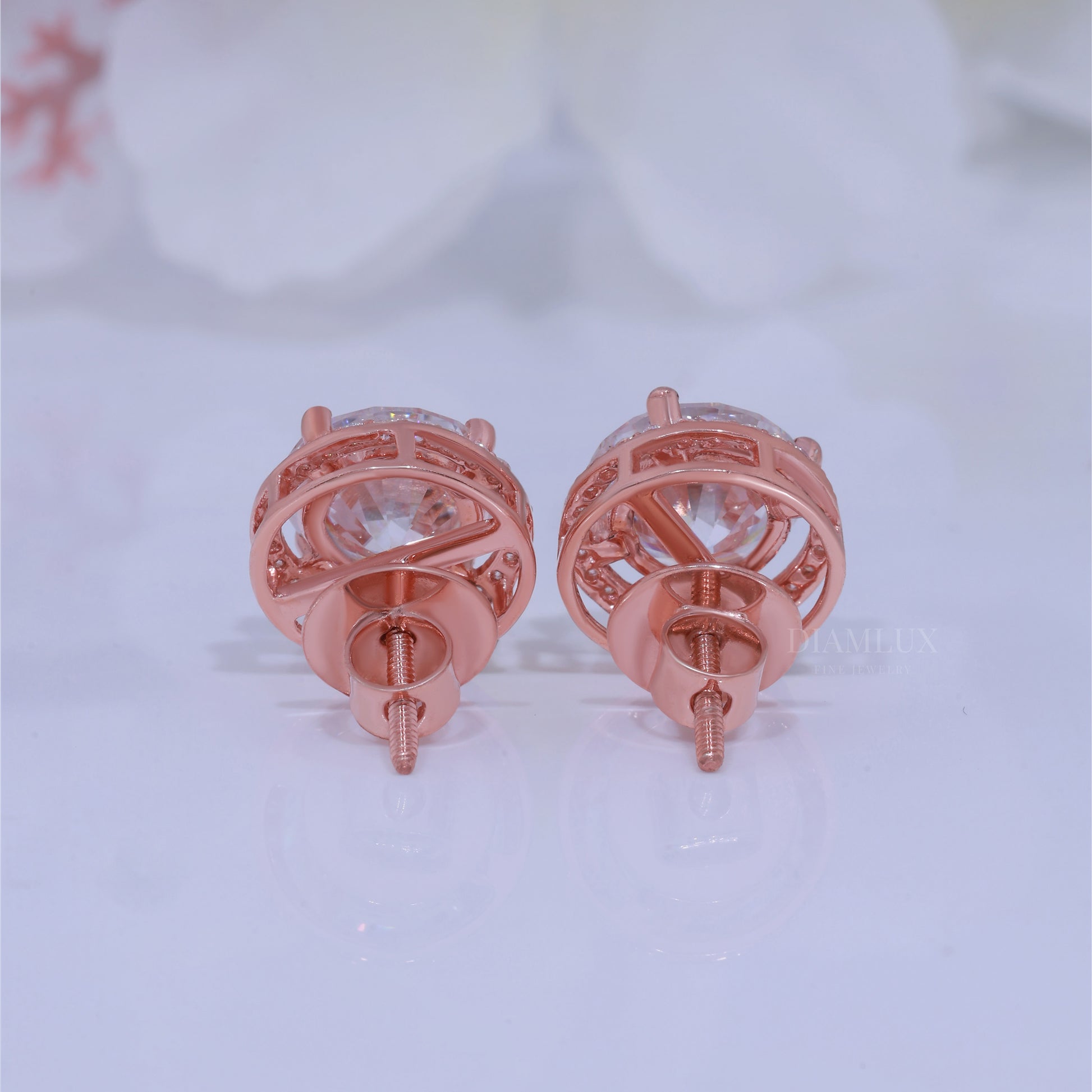 Earring 925 silver with Moissanite Diamonds Diamlux Fine Jewelry