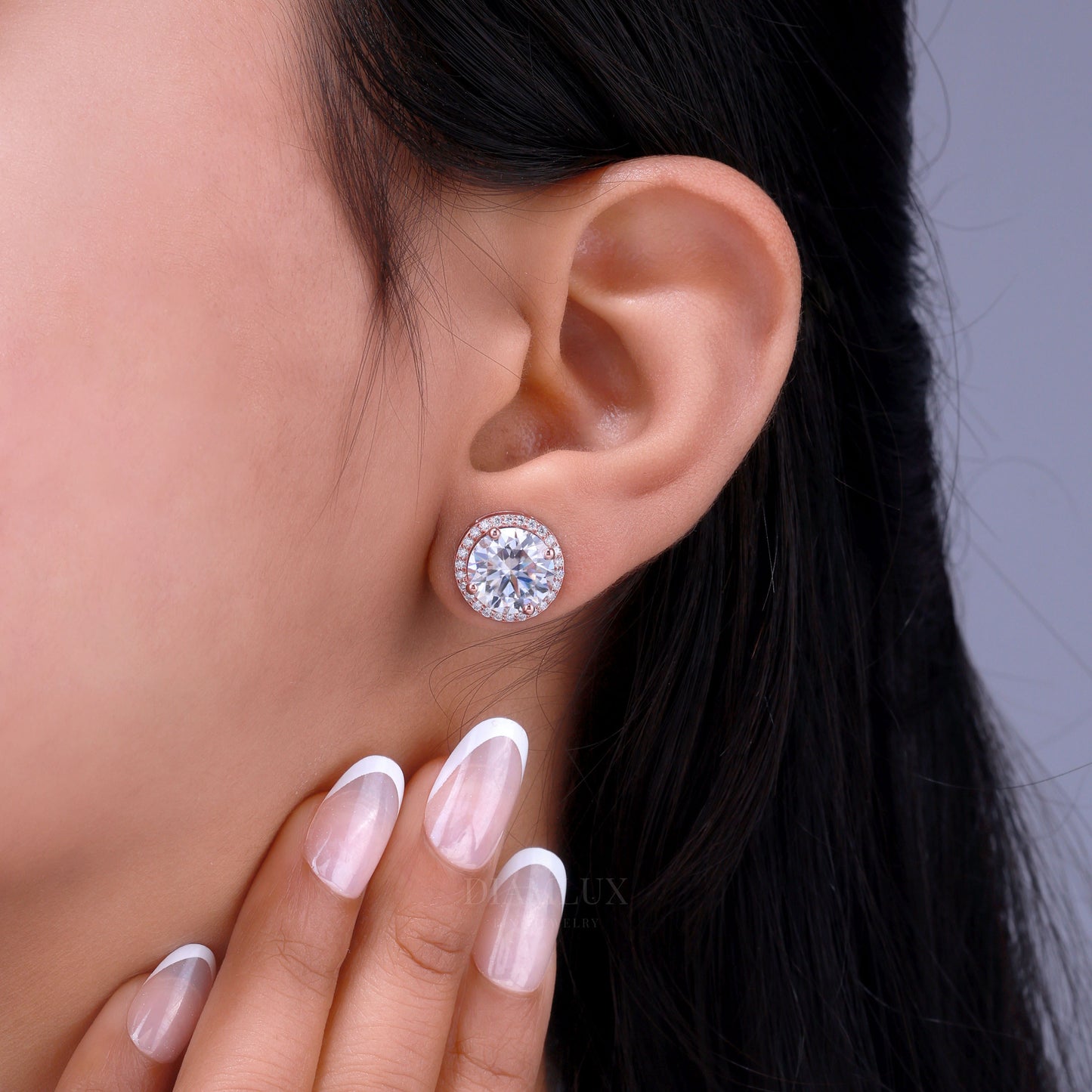 Earring 925 silver with Moissanite Diamonds Diamlux Fine Jewelry