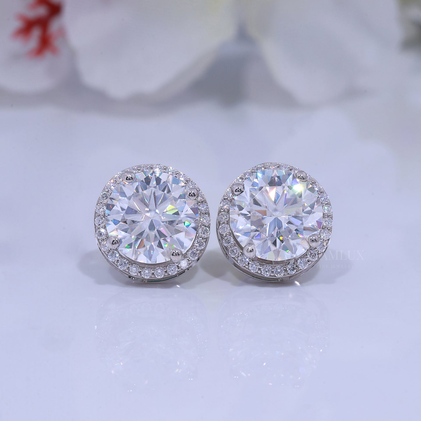 925 silver with moissanite diamond white gold plated Diamlux Fine Jewelry