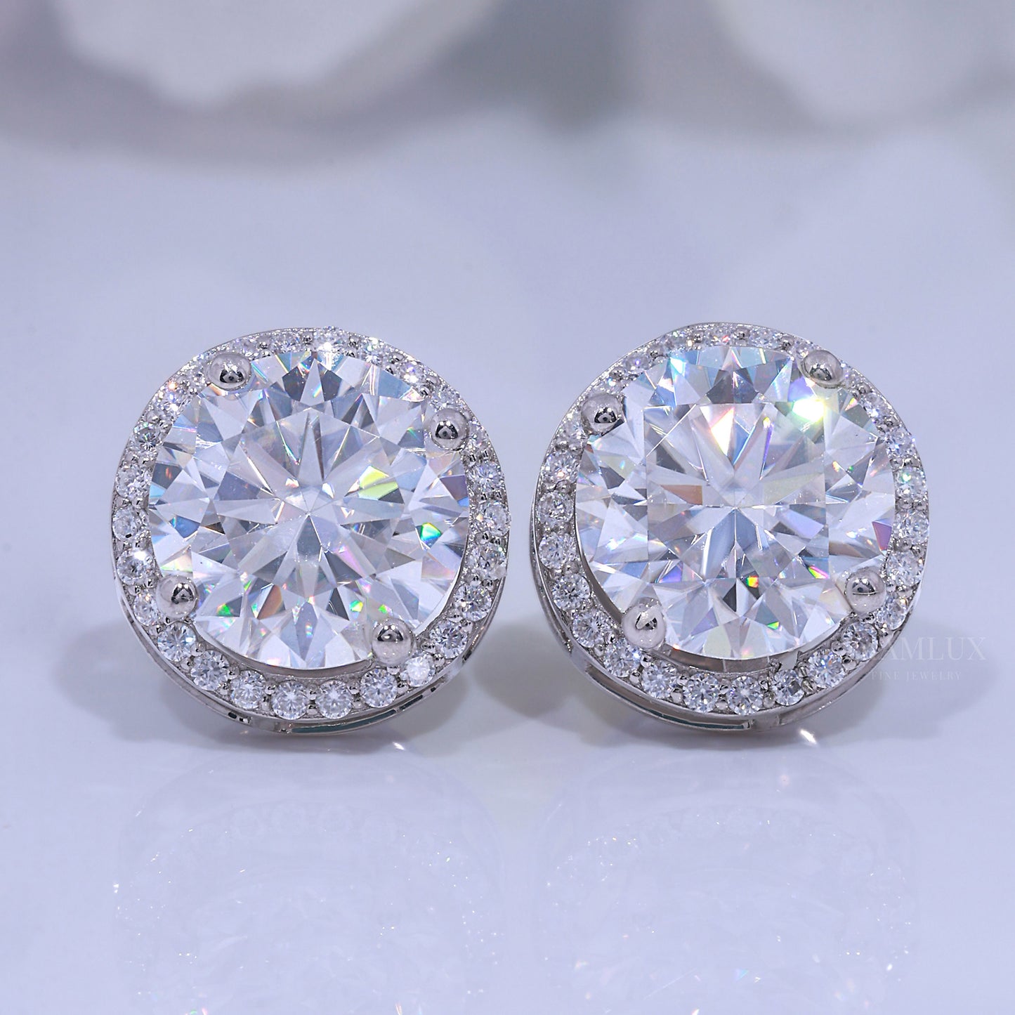 925 silver with moissanite diamond white gold plated Diamlux Fine Jewelry
