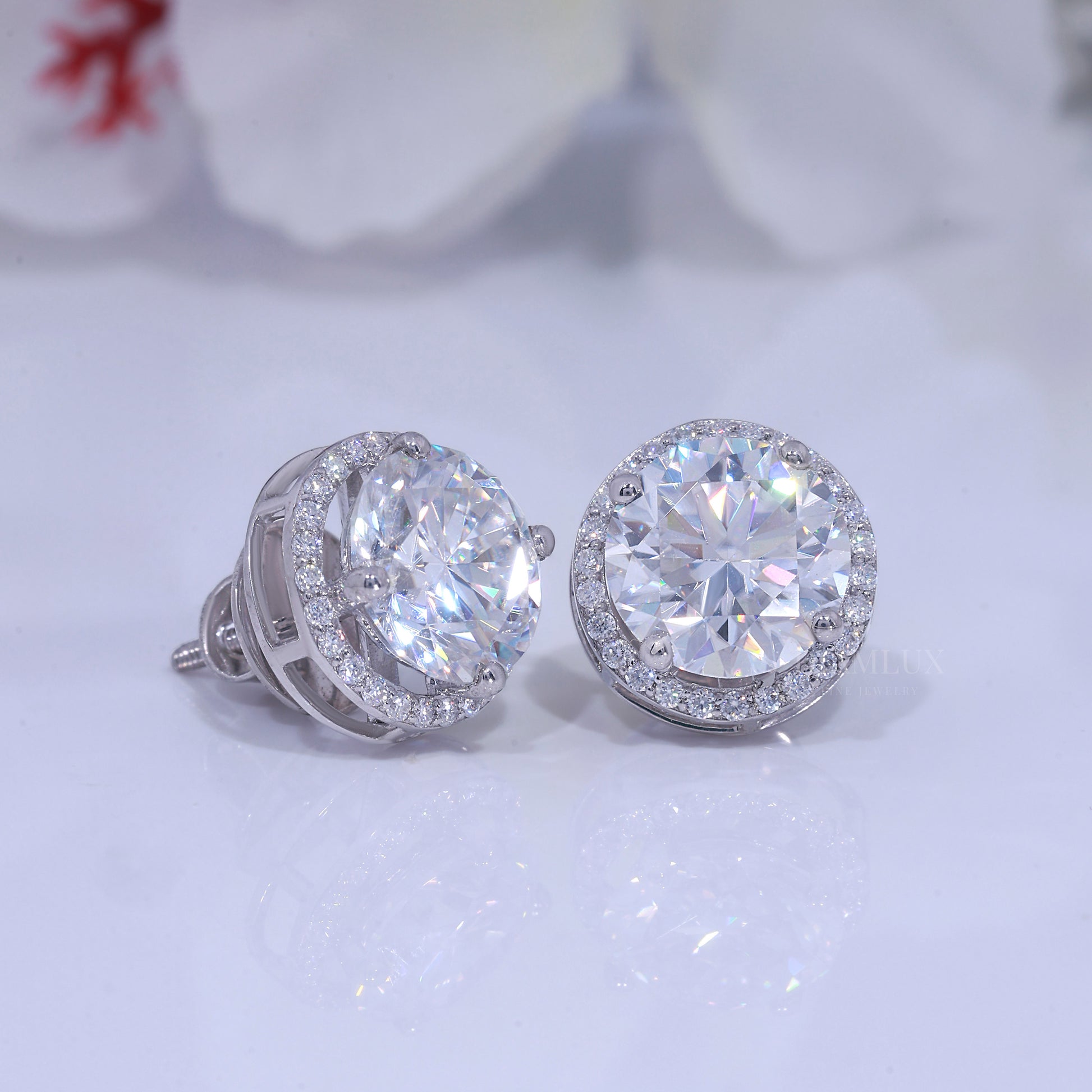 925 silver with moissanite diamond white gold plated Diamlux Fine Jewelry