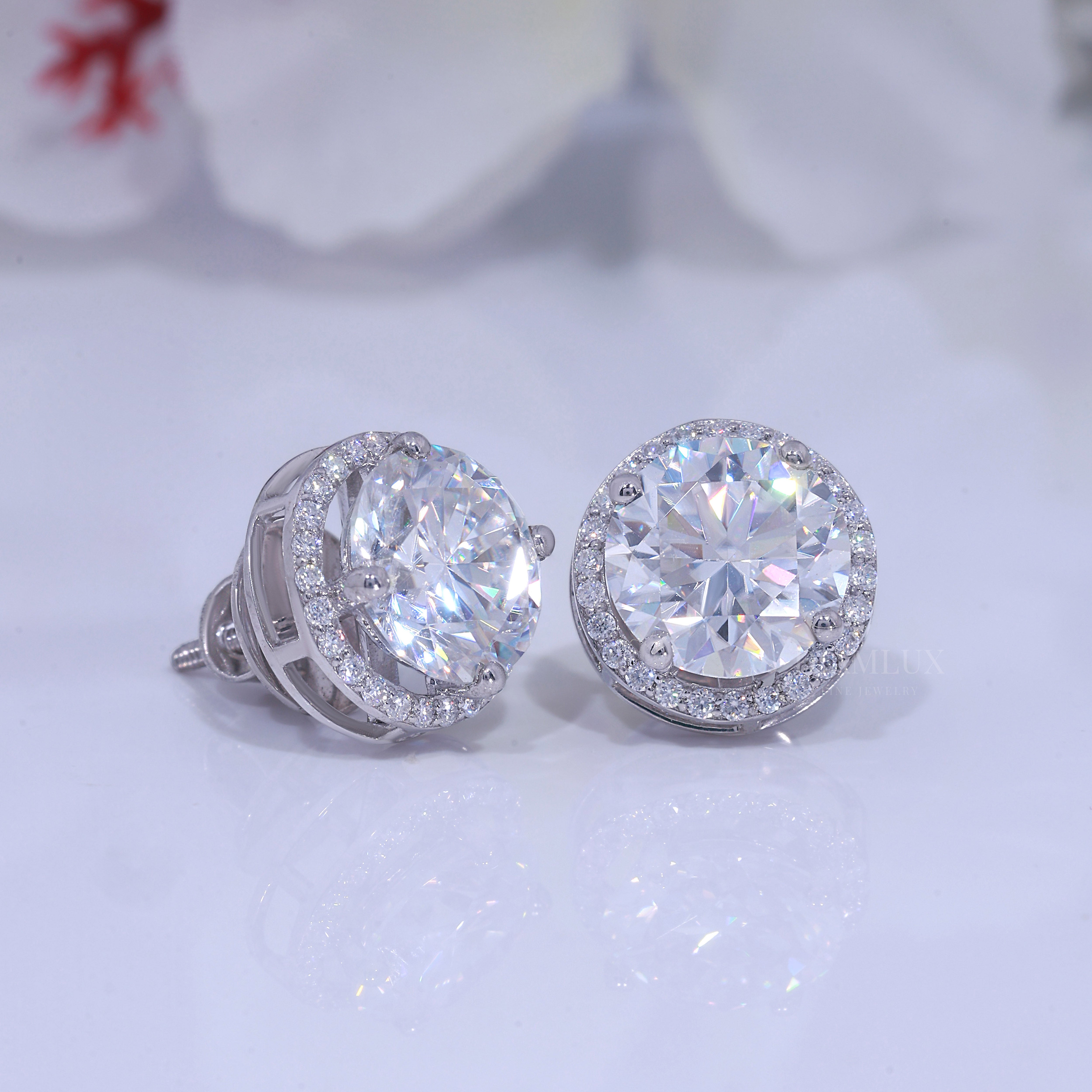 925 silver with moissanite diamond white gold plated Diamlux Fine Jewelry