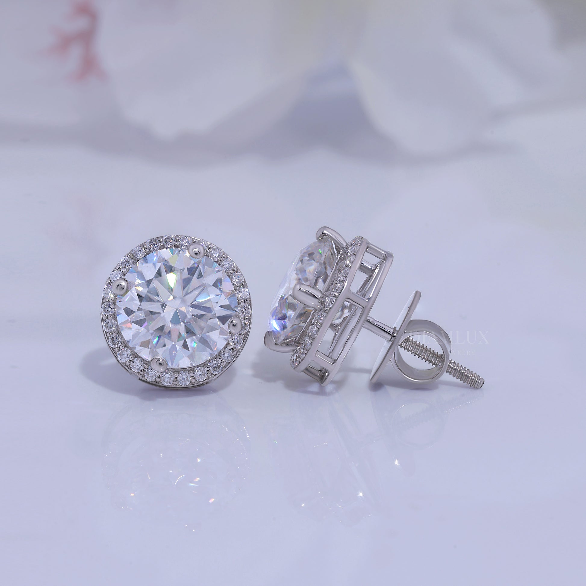 925 silver with moissanite diamond white gold plated Diamlux Fine Jewelry