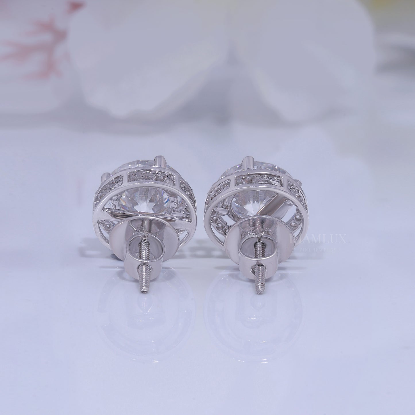 925 silver with moissanite diamond white gold plated Diamlux Fine Jewelry