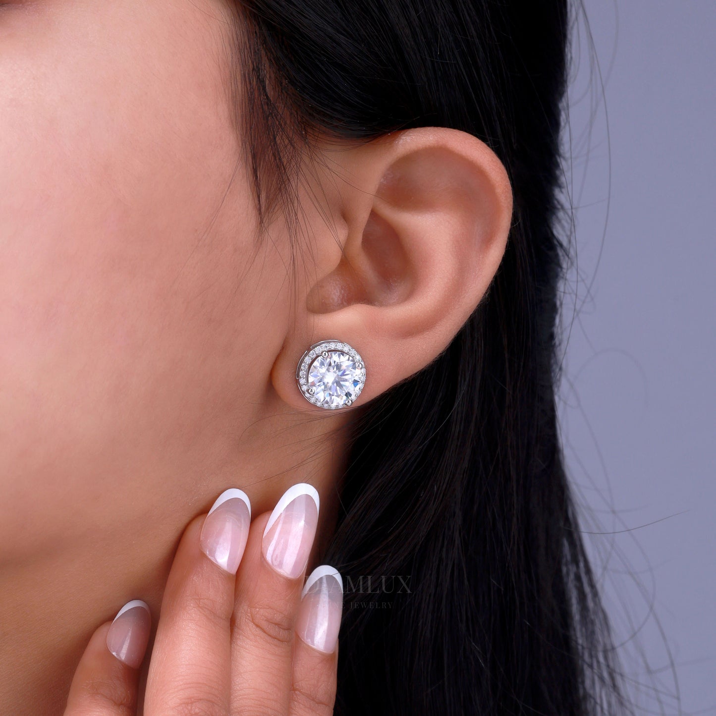 925 silver with moissanite diamond white gold plated Diamlux Fine Jewelry