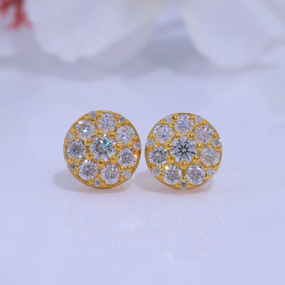 Yellow Gold plated Earring with Moissanite Diamonds Diamlux Fine Jewelry