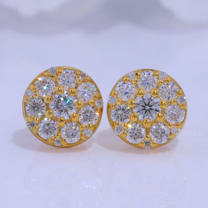 Yellow Gold plated Earring with Moissanite Diamonds Diamlux Fine Jewelry