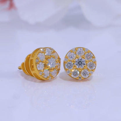 Yellow Gold plated Earring with Moissanite Diamonds Diamlux Fine Jewelry