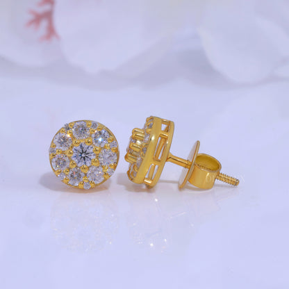 Yellow Gold plated Earring with Moissanite Diamonds Diamlux Fine Jewelry