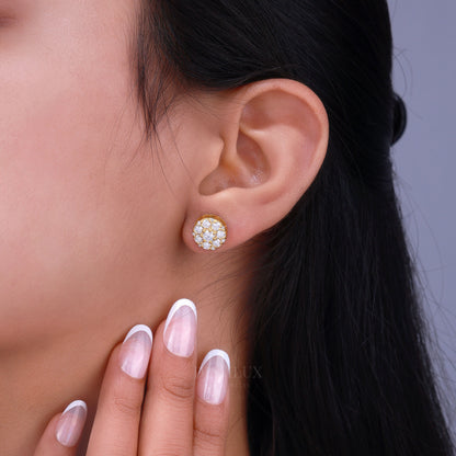 Yellow Gold plated Earring with Moissanite Diamonds Diamlux Fine Jewelry