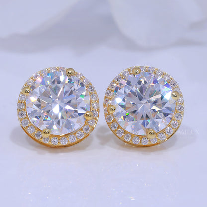 925 Silver with Moissanite Diamonds-Yellow Gold Diamlux Fine Jewelry