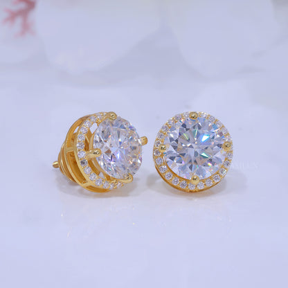 925 Silver with Moissanite Diamonds-Yellow Gold Diamlux Fine Jewelry