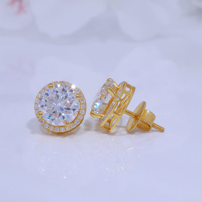 925 Silver with Moissanite Diamonds-Yellow Gold Diamlux Fine Jewelry
