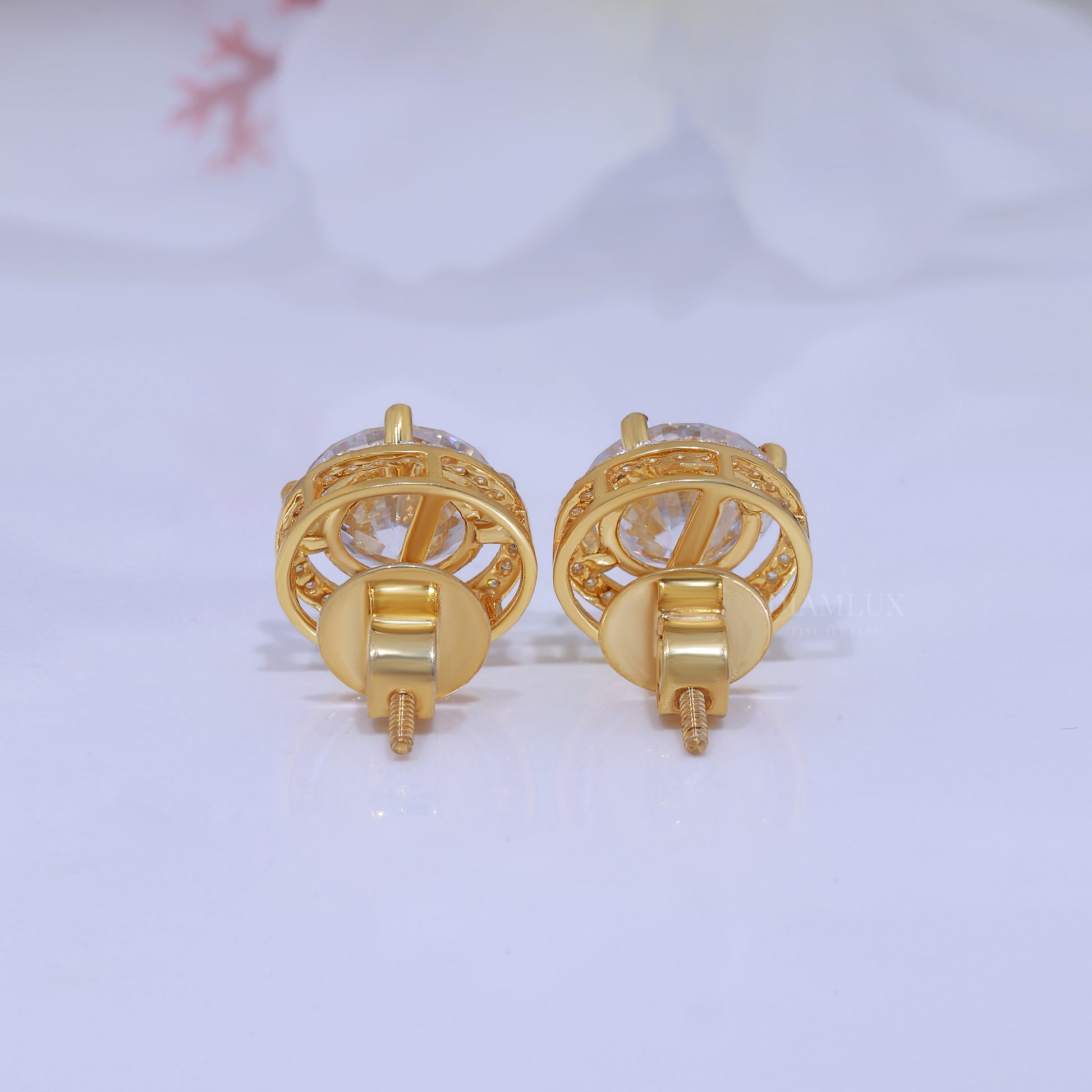 925 Silver with Moissanite Diamonds-Yellow Gold Diamlux Fine Jewelry