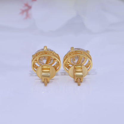 925 Silver with Moissanite Diamonds-Yellow Gold Diamlux Fine Jewelry