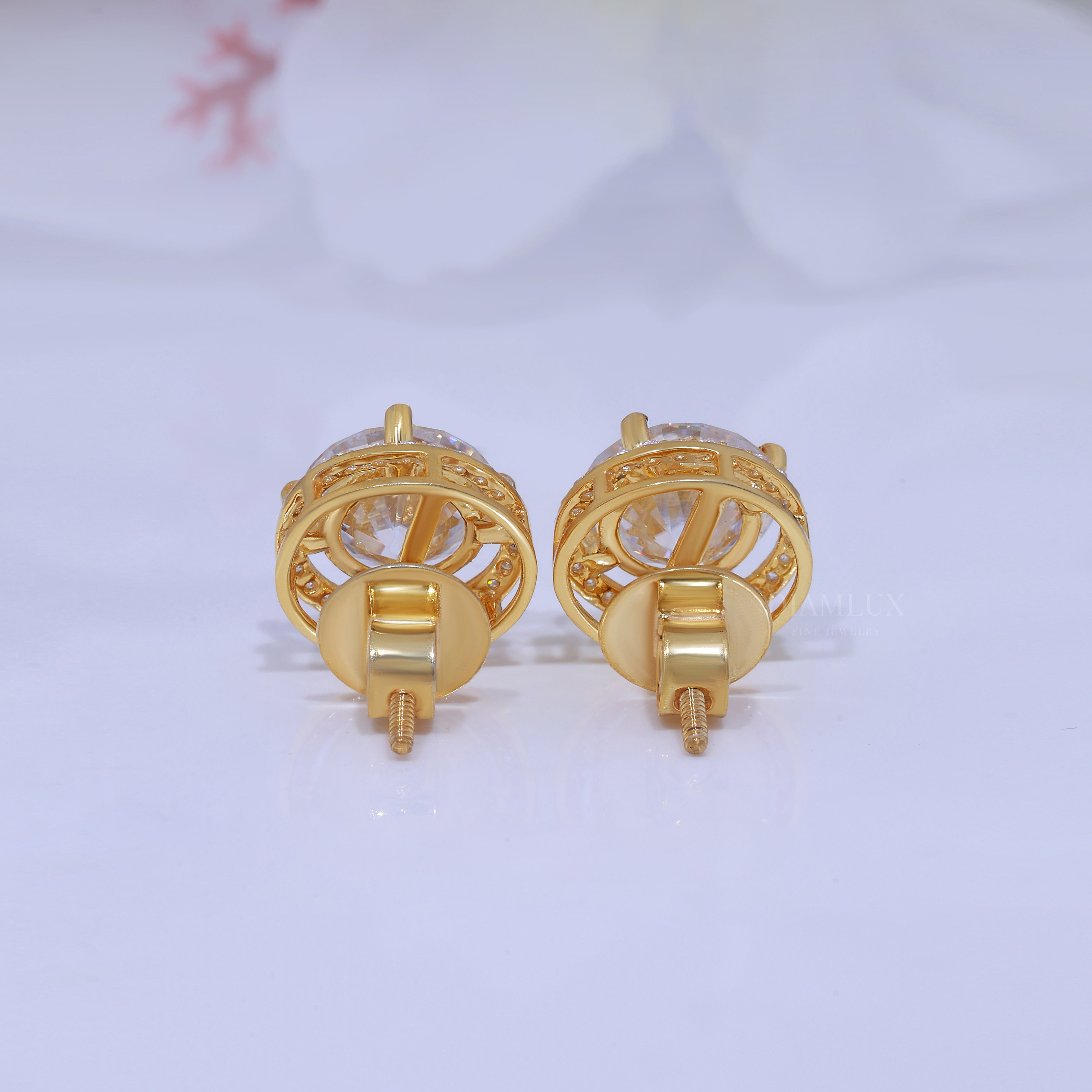 925 Silver with Moissanite Diamonds-Yellow Gold Diamlux Fine Jewelry