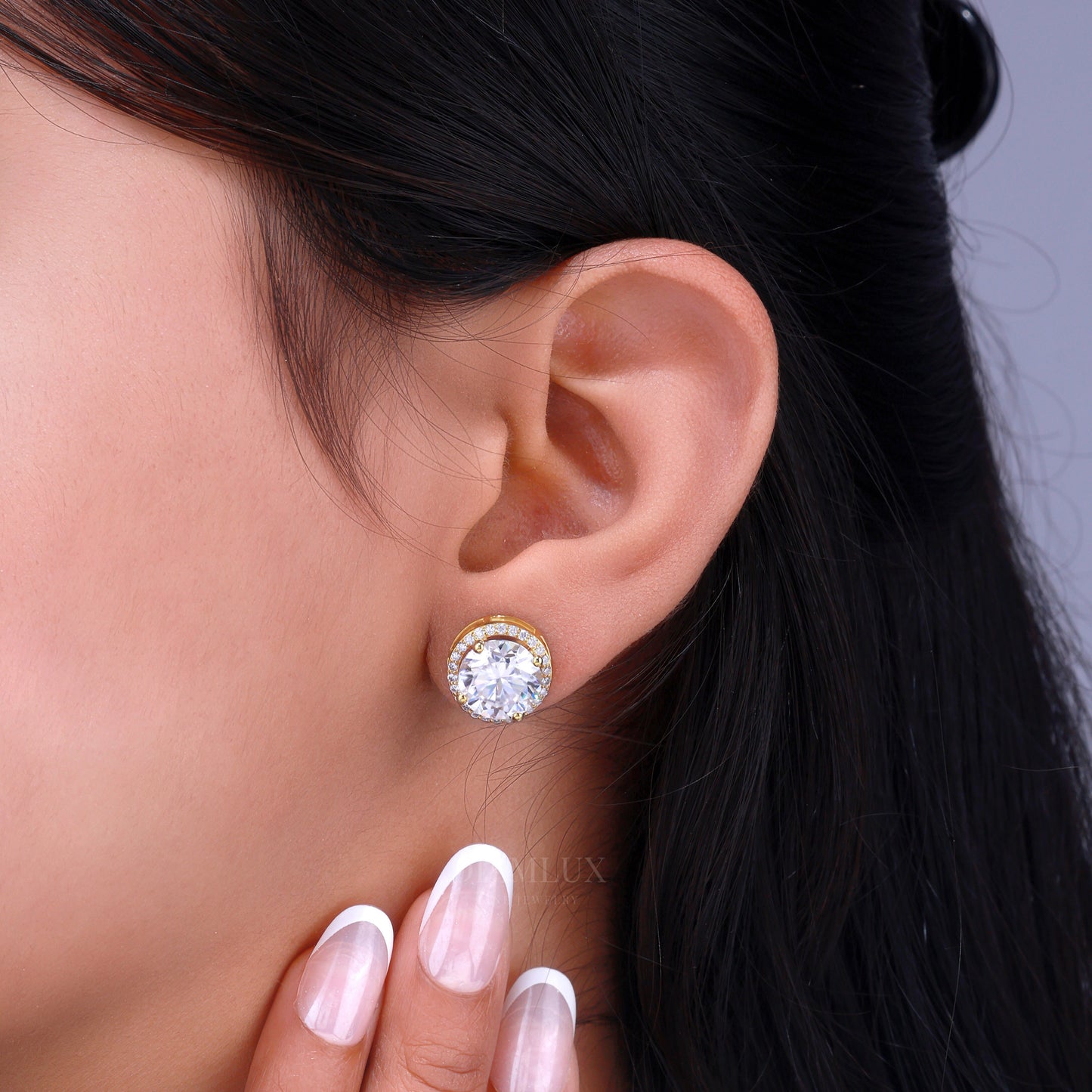 925 Silver with Moissanite Diamonds-Yellow Gold Diamlux Fine Jewelry