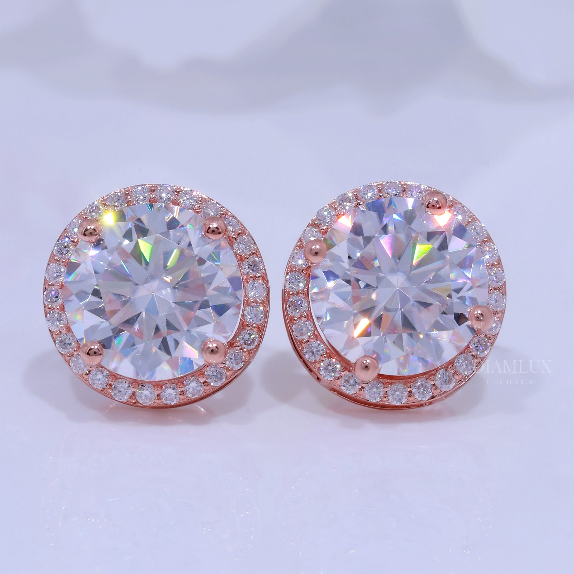 925 Silver With Moissanite Diamond-Rose Gold Diamlux Fine Jewelry