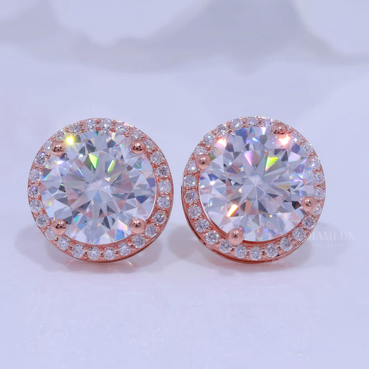 925 Silver With Moissanite Diamond-Rose Gold Diamlux Fine Jewelry
