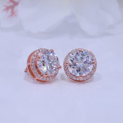 925 Silver With Moissanite Diamond-Rose Gold Diamlux Fine Jewelry