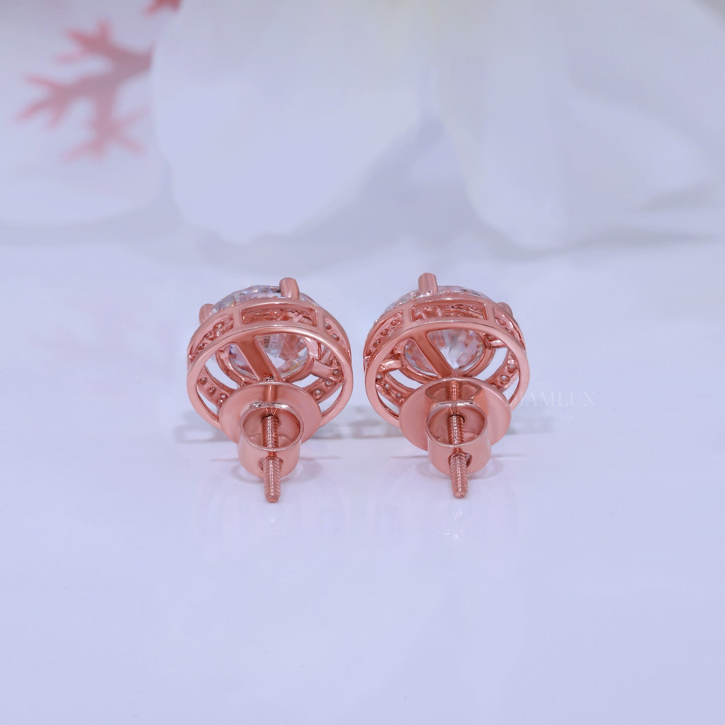 925 Silver With Moissanite Diamond-Rose Gold Diamlux Fine Jewelry