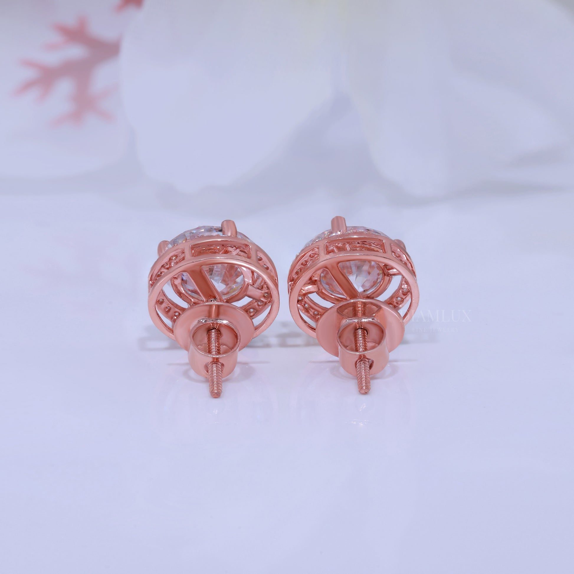 925 Silver With Moissanite Diamond-Rose Gold Diamlux Fine Jewelry