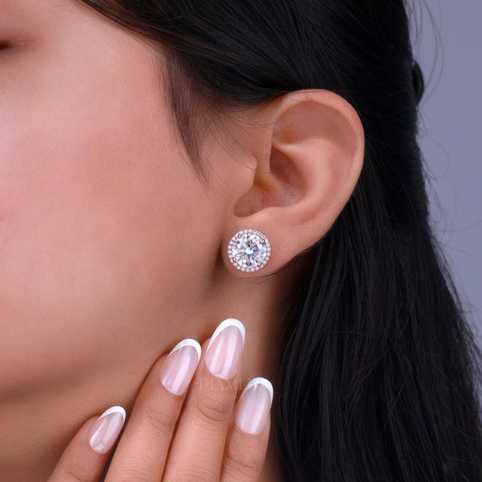 925 Silver With Moissanite Diamond-Rose Gold Diamlux Fine Jewelry