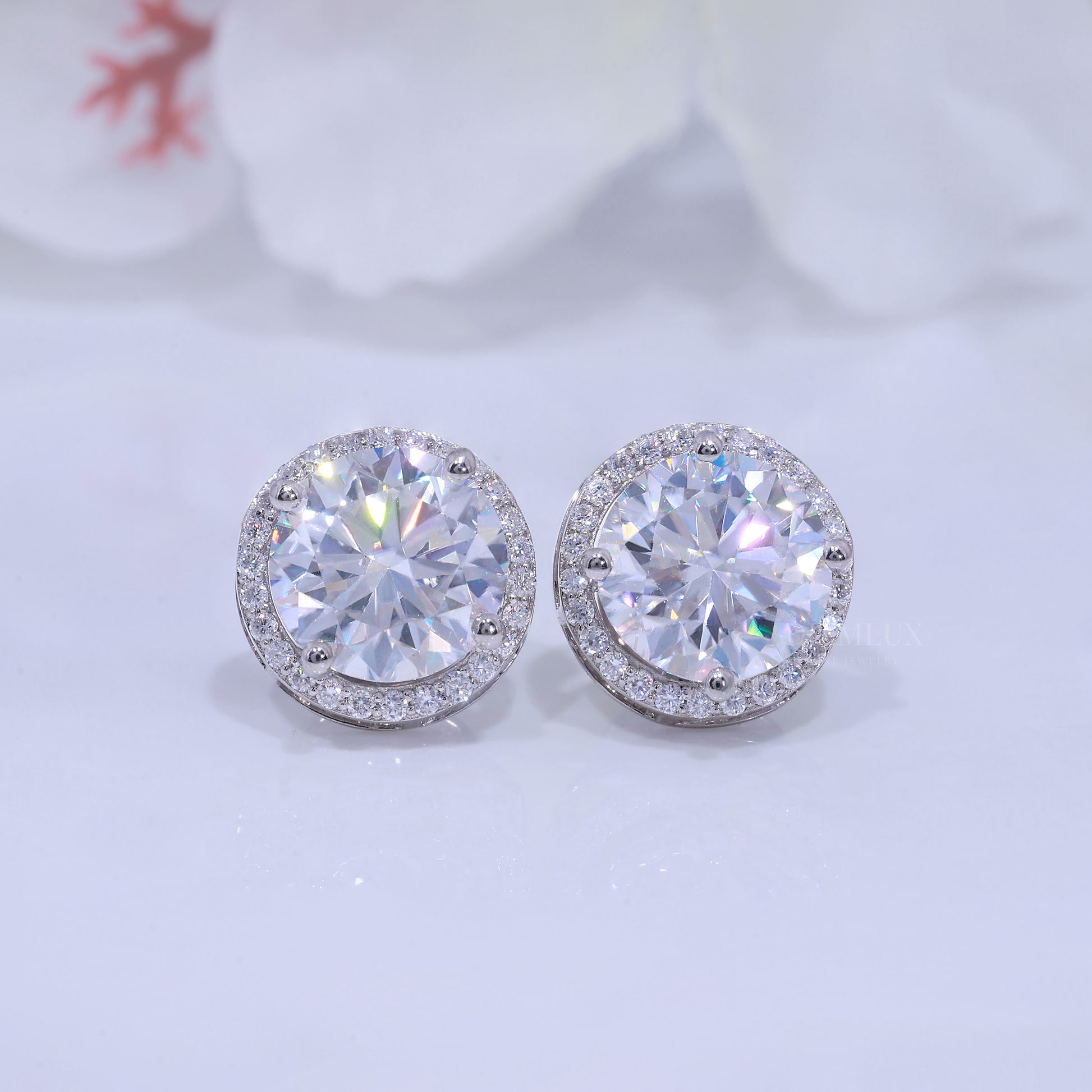 925 Silver with Moissanite Diamonds - White Gold Diamlux Fine Jewelry