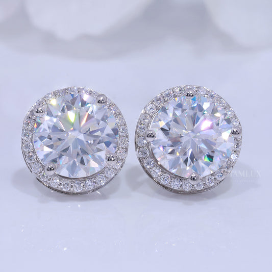 925 Silver with Moissanite Diamonds - White Gold Diamlux Fine Jewelry