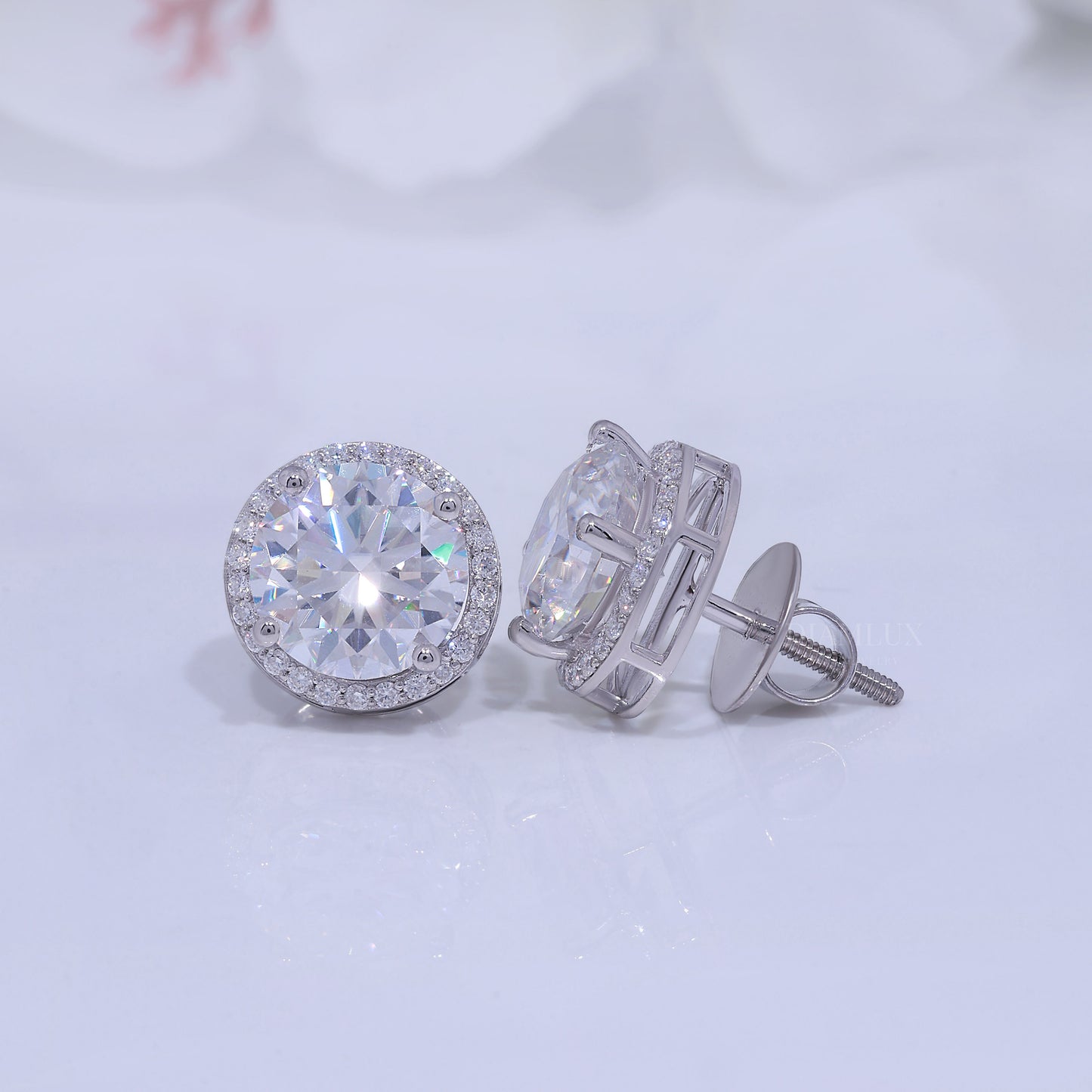 925 Silver with Moissanite Diamonds - White Gold Diamlux Fine Jewelry