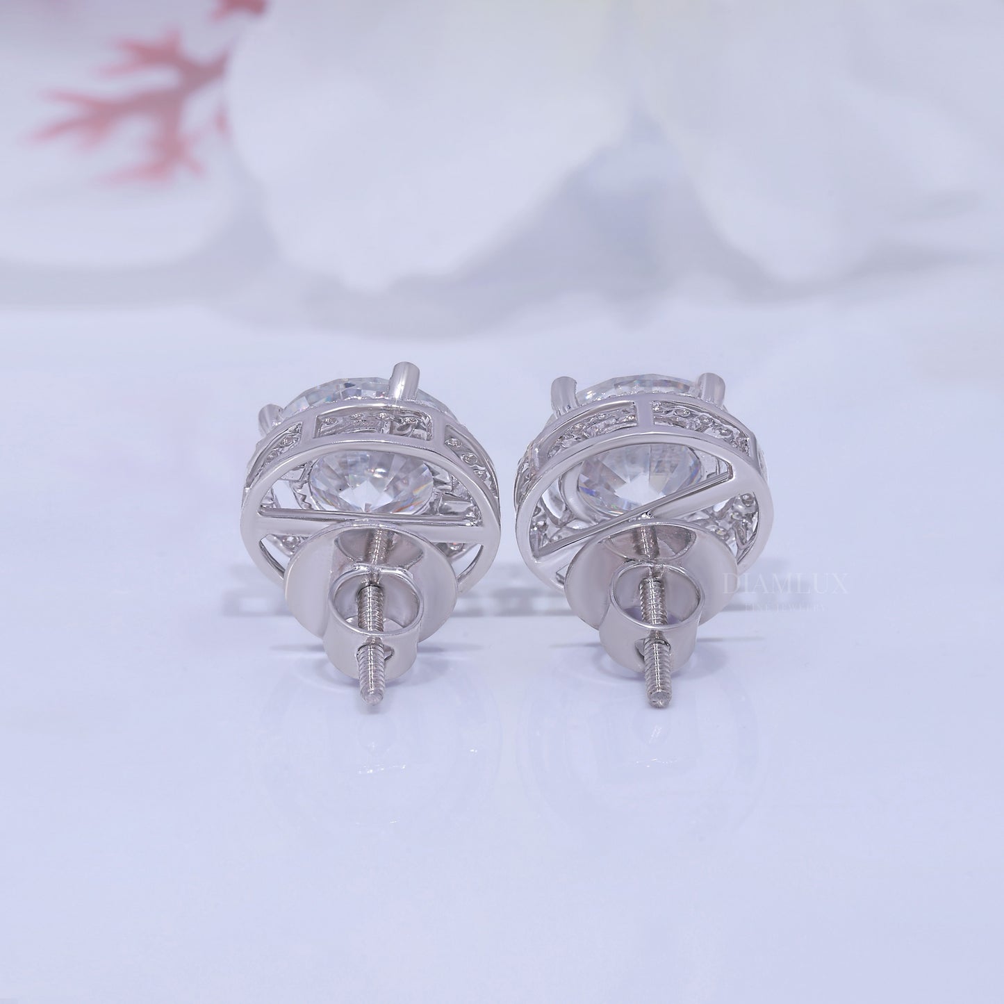 925 Silver with Moissanite Diamonds - White Gold Diamlux Fine Jewelry