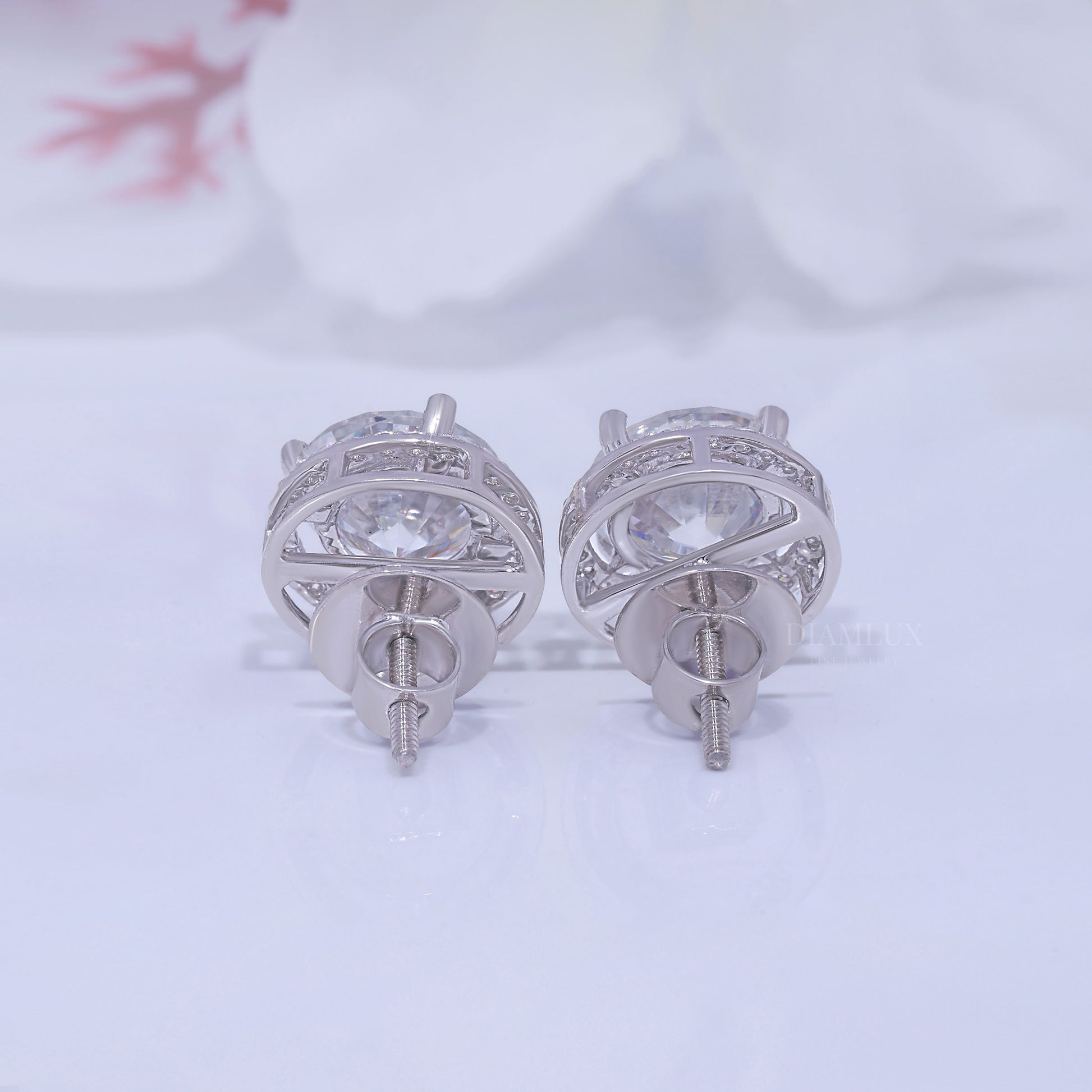 925 Silver with Moissanite Diamonds - White Gold Diamlux Fine Jewelry