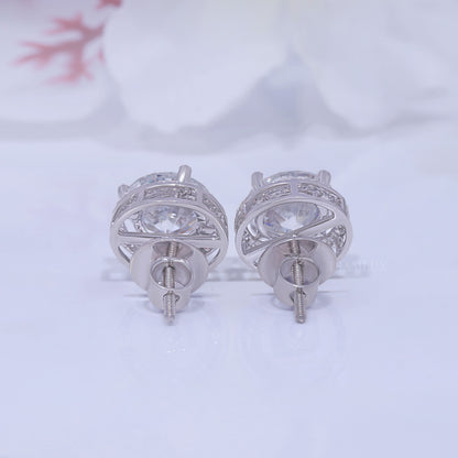 925 Silver with Moissanite Diamonds - White Gold Diamlux Fine Jewelry