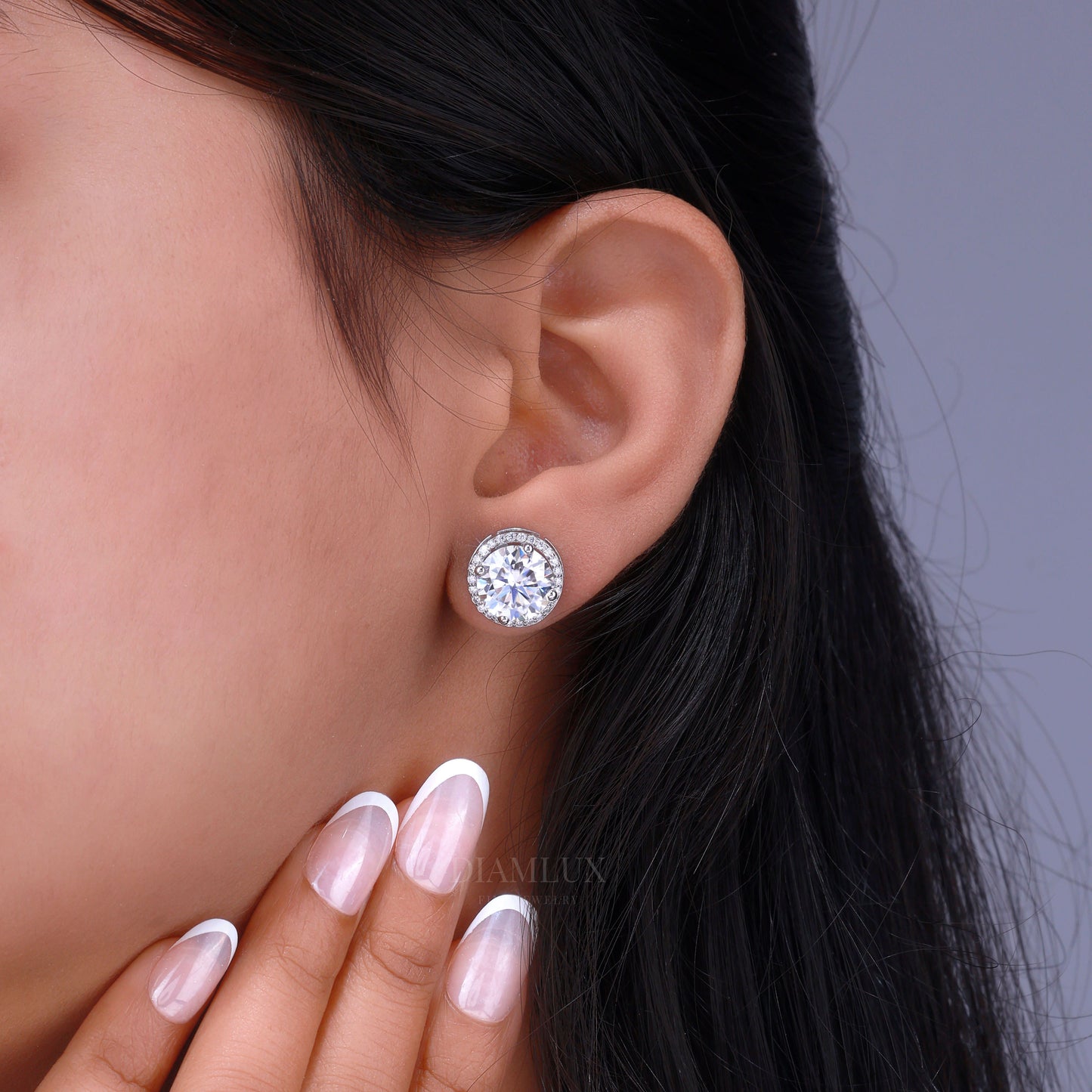 925 Silver with Moissanite Diamonds - White Gold Diamlux Fine Jewelry