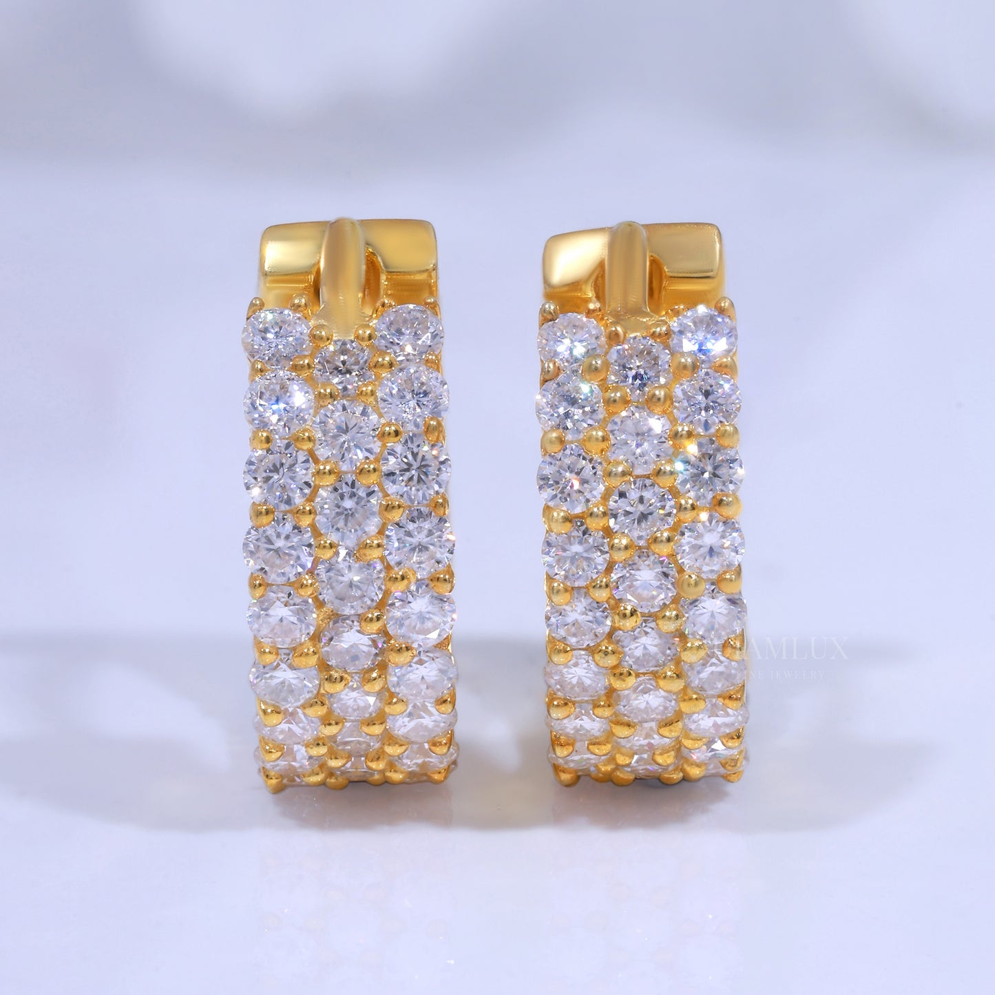 925 Silver with Moissanite Diamond- Yellow Gold Plated Diamlux Fine Jewelry
