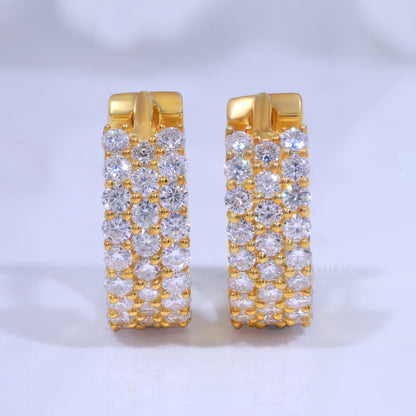 925 Silver with Moissanite Diamond- Yellow Gold Plated Diamlux Fine Jewelry