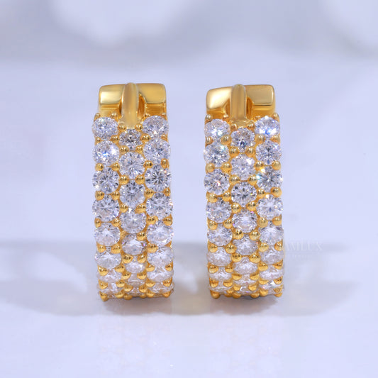 925 Silver with Moissanite Diamond- Yellow Gold Plated Diamlux Fine Jewelry