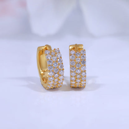 925 Silver with Moissanite Diamond- Yellow Gold Plated Diamlux Fine Jewelry