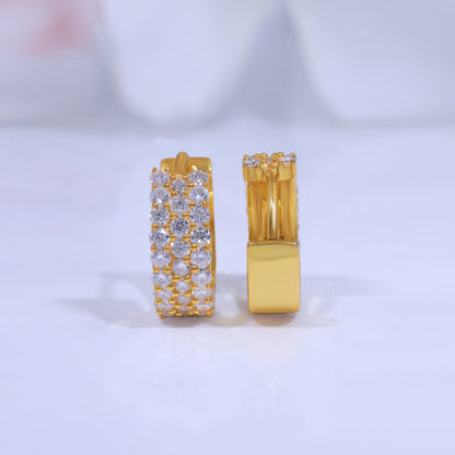 925 Silver with Moissanite Diamond- Yellow Gold Plated Diamlux Fine Jewelry