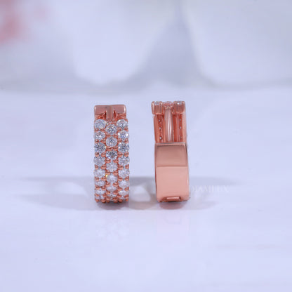 925 Silver with Moissanite Diamond Earring Rose Gold Diamlux Fine Jewelry