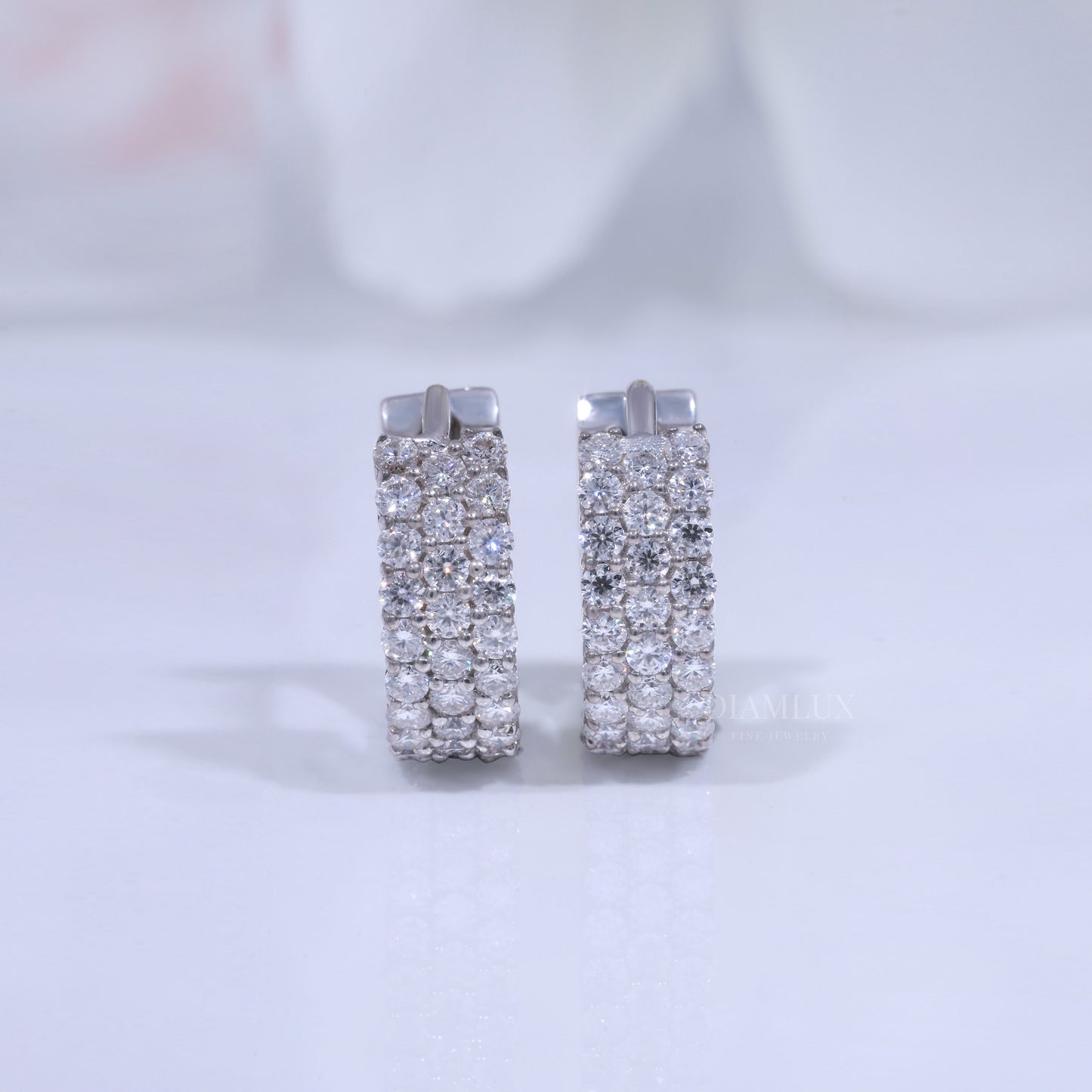 925 Silver with Moissanite Diamond Earrings Diamlux Fine Jewelry