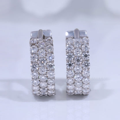 925 Silver with Moissanite Diamond Earrings Diamlux Fine Jewelry